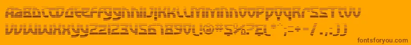 フォントSfRetroesqueFx – オレンジの背景に茶色のフォント
