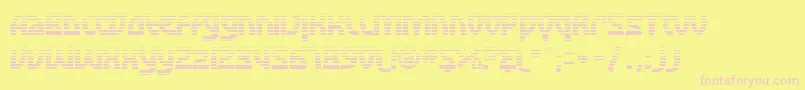 SfRetroesqueFx-fontti – vaaleanpunaiset fontit keltaisella taustalla
