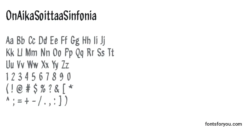 OnAikaSoittaaSinfoniaフォント–アルファベット、数字、特殊文字