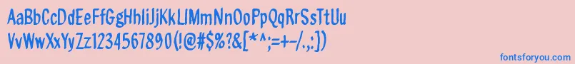 OnAikaSoittaaSinfonia Font – Blue Fonts on Pink Background