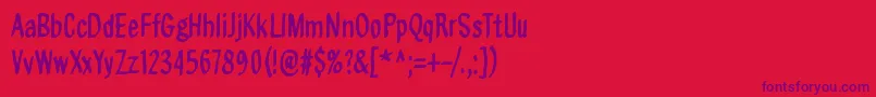 OnAikaSoittaaSinfonia Font – Purple Fonts on Red Background