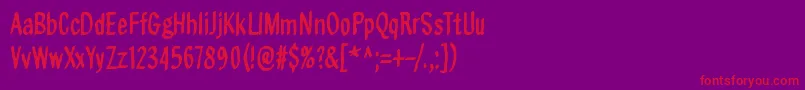 OnAikaSoittaaSinfonia Font – Red Fonts on Purple Background