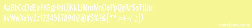 フォントOnAikaSoittaaSinfonia – 黄色い背景に白い文字