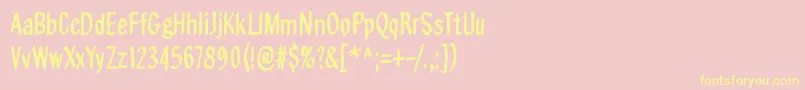 OnAikaSoittaaSinfonia Font – Yellow Fonts on Pink Background