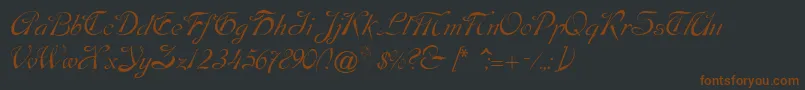 Dobkinscript Font – Brown Fonts on Black Background