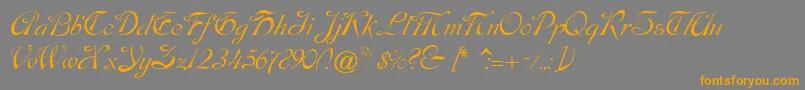 Fonte Dobkinscript – fontes laranjas em um fundo cinza