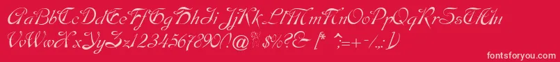 fuente Dobkinscript – Fuentes Rosadas Sobre Fondo Rojo