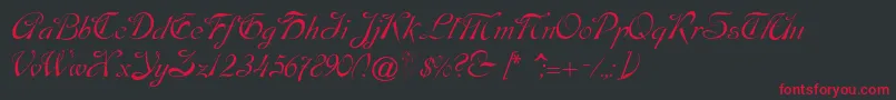Dobkinscript Font – Red Fonts on Black Background
