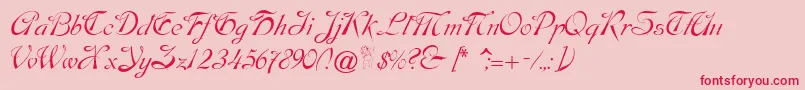 Шрифт Dobkinscript – красные шрифты на розовом фоне