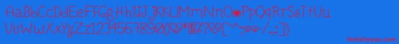 Honeybee Font – Red Fonts on Blue Background