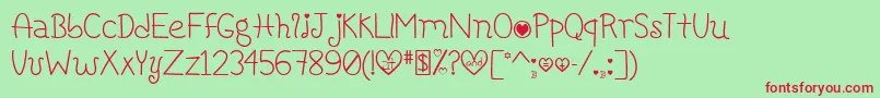 Honeybee Font – Red Fonts on Green Background