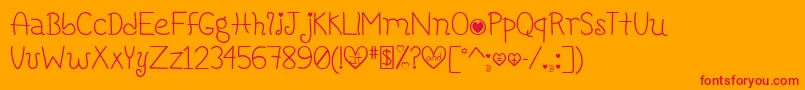 Honeybee-Schriftart – Rote Schriften auf orangefarbenem Hintergrund