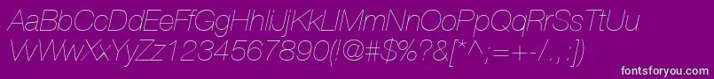 fuente HelveticaLt26UltraLightItalic – Fuentes Verdes Sobre Fondo Morado