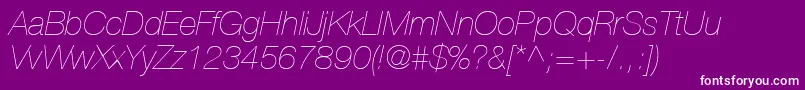 fuente HelveticaLt26UltraLightItalic – Fuentes Blancas Sobre Fondo Morado