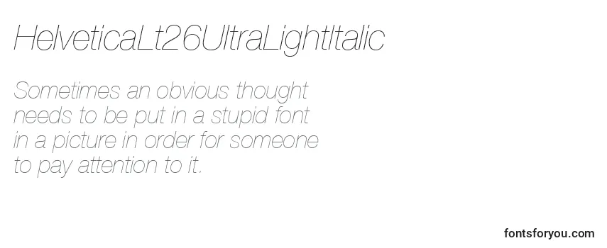 HelveticaLt26UltraLightItalic Font