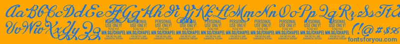 fuente ChapelscriptPersonal – Fuentes Azules Sobre Fondo Naranja