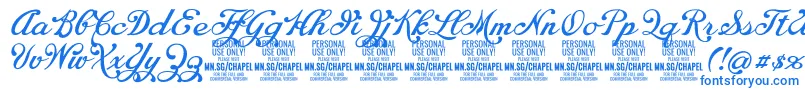 ChapelscriptPersonal Font – Blue Fonts on White Background