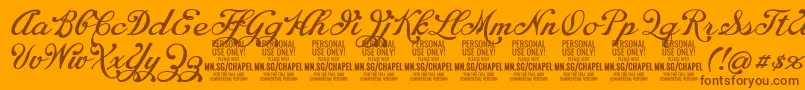 More about ChapelscriptPersonal Font ChapelscriptPersonal Font – Brown Fonts on Orange Background