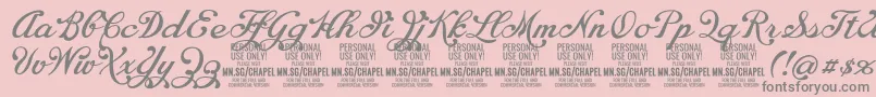 ChapelscriptPersonal-Schriftart – Graue Schriften auf rosa Hintergrund
