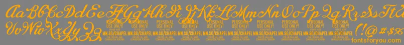 ChapelscriptPersonal Font – Orange Fonts on Gray Background