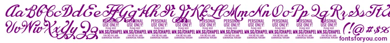 ChapelscriptPersonal Font – Purple Fonts on White Background