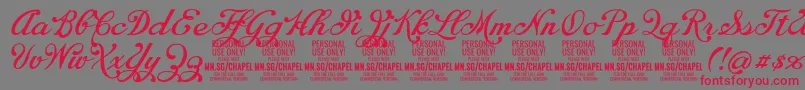 ChapelscriptPersonal-fontti – punaiset fontit harmaalla taustalla