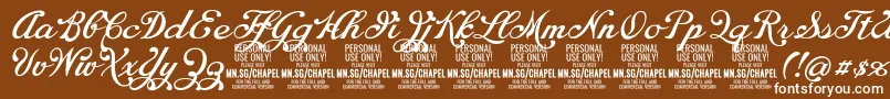 ChapelscriptPersonal Font – White Fonts on Brown Background