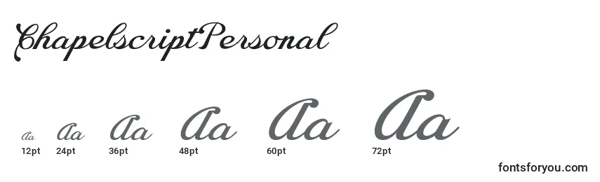 ChapelscriptPersonal Font Sizes