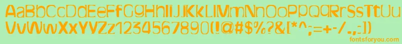 BitchenRegular Font – Orange Fonts on Green Background