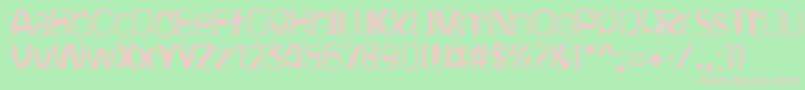 BitchenRegular-fontti – vaaleanpunaiset fontit vihreällä taustalla