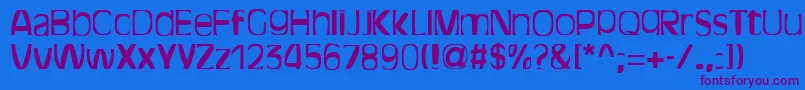 BitchenRegular Font – Purple Fonts on Blue Background