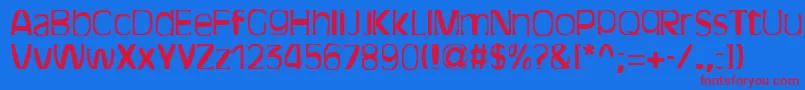 BitchenRegular Font – Red Fonts on Blue Background