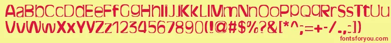 BitchenRegular Font – Red Fonts on Yellow Background