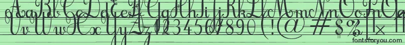 フォントCursifl – 緑の背景に黒い文字