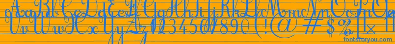 Cursifl Font – Blue Fonts on Orange Background