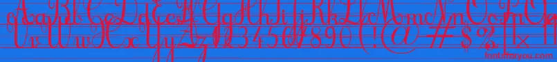 Cursifl Font – Red Fonts on Blue Background