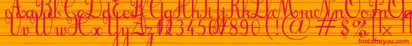 Cursifl Font – Red Fonts on Orange Background