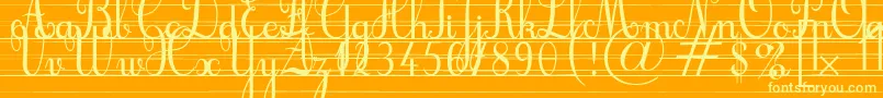 Cursifl-Schriftart – Gelbe Schriften auf orangefarbenem Hintergrund