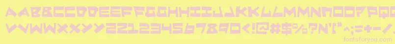 Fonte Quakev2 – fontes rosa em um fundo amarelo