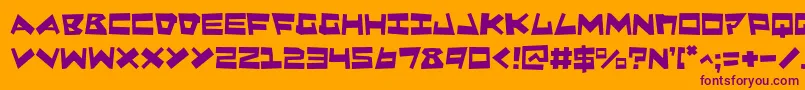 Шрифт Quakev2 – фиолетовые шрифты на оранжевом фоне
