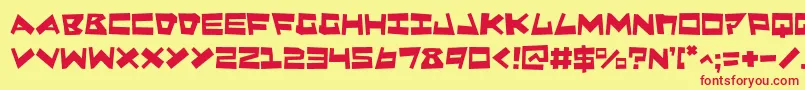 Quakev2 Font – Red Fonts on Yellow Background