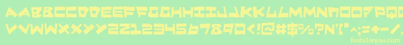 フォントQuakev2 – 黄色の文字が緑の背景にあります