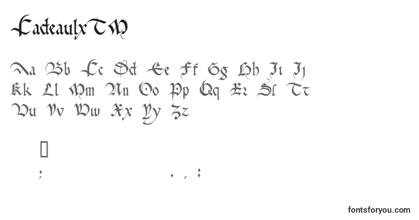 Schriftart CadeaulxTM – Alphabet, Zahlen, spezielle Symbole