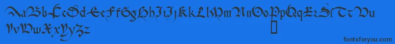 CadeaulxTM-Schriftart – Schwarze Schriften auf blauem Hintergrund