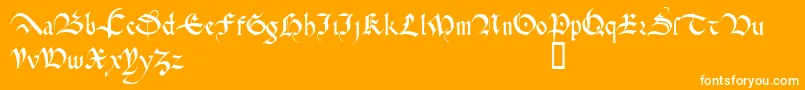 CadeaulxTM-Schriftart – Weiße Schriften auf orangefarbenem Hintergrund