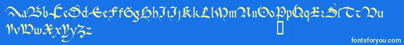 CadeaulxTM Font – Yellow Fonts on Blue Background