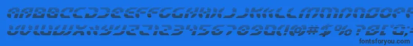 Шрифт Starfighterboldgradital – чёрные шрифты на синем фоне