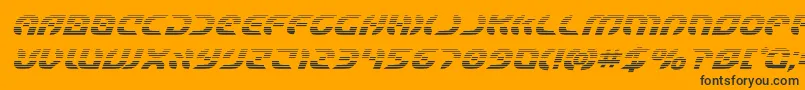 Starfighterboldgradital-Schriftart – Schwarze Schriften auf orangefarbenem Hintergrund