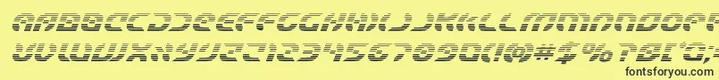 Starfighterboldgradital-fontti – mustat fontit keltaisella taustalla