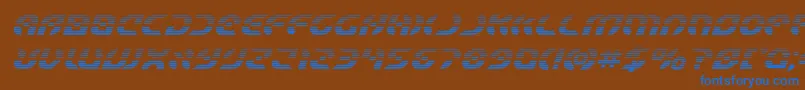 Starfighterboldgradital Font – Blue Fonts on Brown Background
